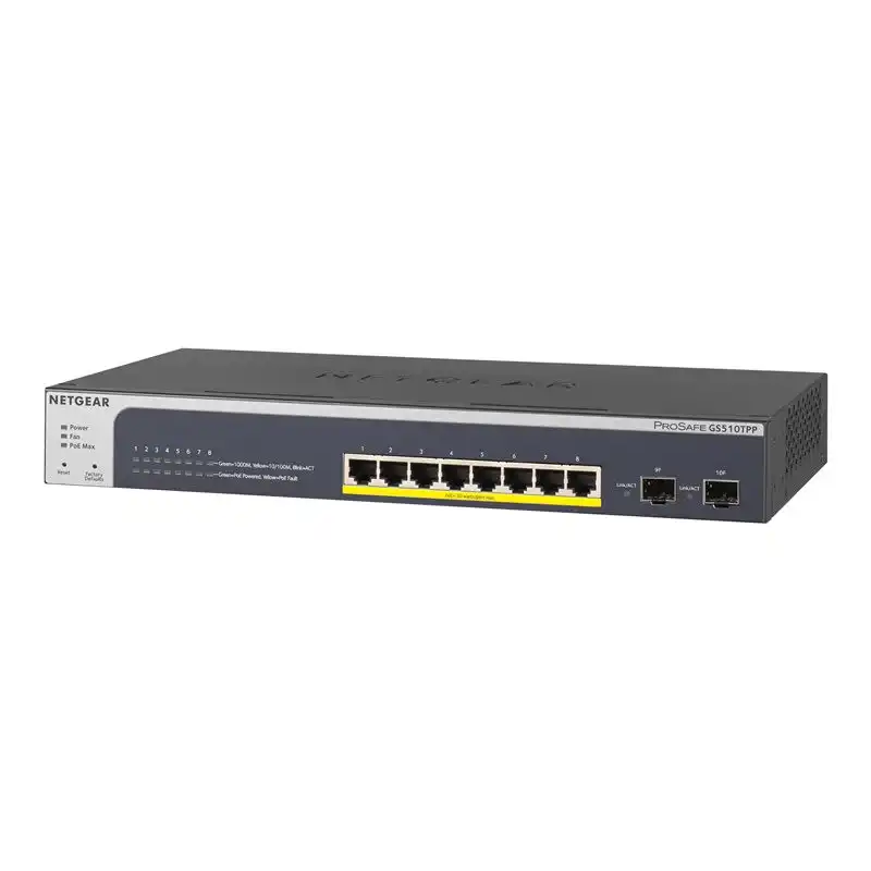 Smart Swtiches GS510TPPSmart Switches web manageables niveau 28 Ports 10 - 100 - 1000 BASE-T dont 2... (GS510TPP-100EUS)_1